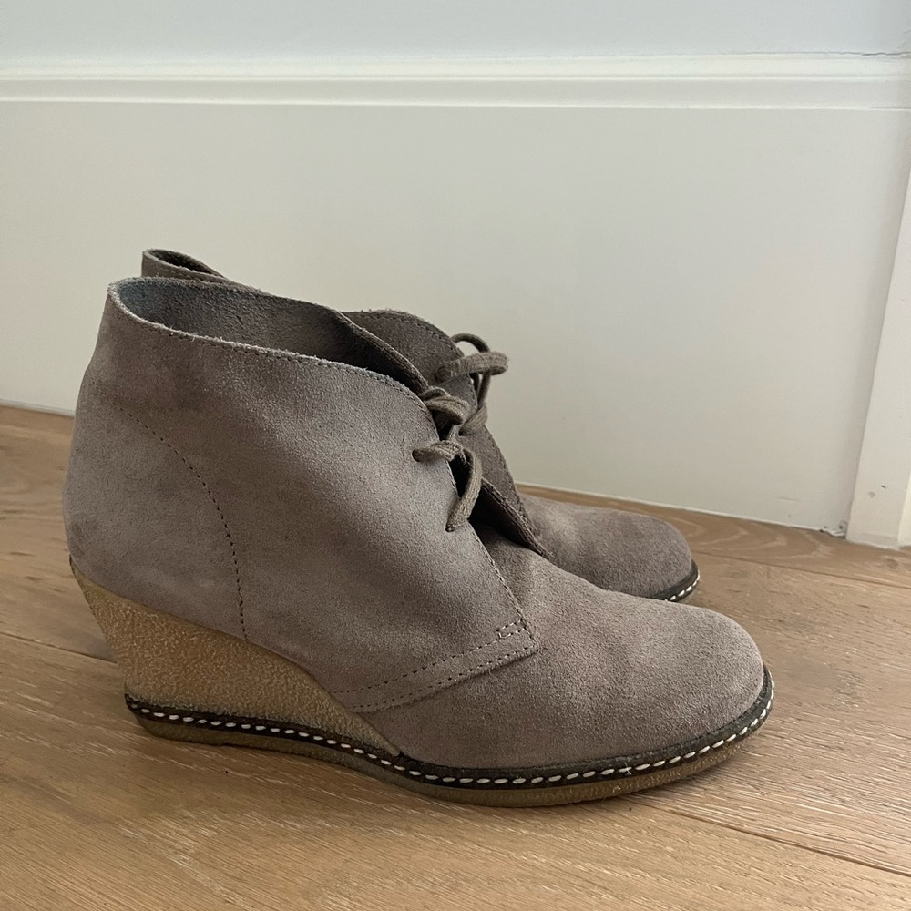 J Crew suede wedge booties size 7 US